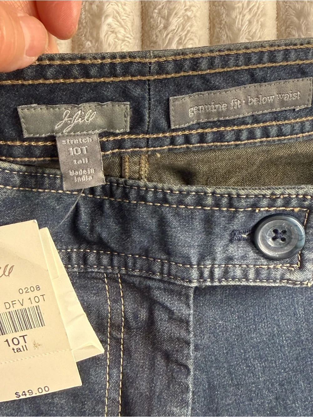 NWT J. Jill Genuine Fit Below Waist Cropped Denim Jeans Blue‎ 10T